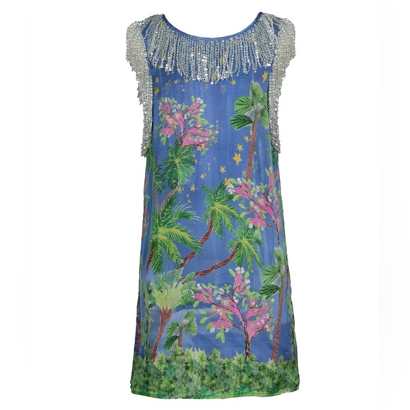 NWT Tropical Sequin CeliaB Ursa Dress L - Picture 2 of 5
